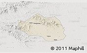 Shaded Relief 3D Map of Yu Xian, lighten, semi-desaturated