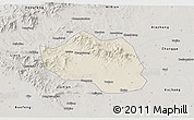 Shaded Relief 3D Map of Yu Xian, semi-desaturated