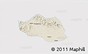 Shaded Relief 3D Map of Yu Xian, single color outside