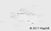 Silver Style 3D Map of Yu Xian, single color outside