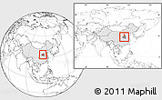 Blank Location Map of Yu Xian, highlighted country, highlighted parent region, within the entire country