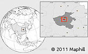 Blank Location Map of Yu Xian, highlighted country, highlighted parent region