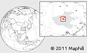 Blank Location Map of Yu Xian, highlighted parent region