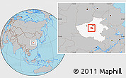 Gray Location Map of Yu Xian, highlighted parent region