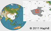 Satellite Location Map of Yu Xian, highlighted country, highlighted parent region
