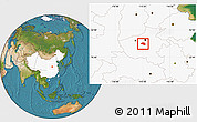 Satellite Location Map of Yu Xian, highlighted country