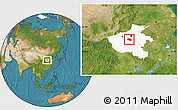 Satellite Location Map of Yu Xian, highlighted parent region