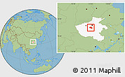 Savanna Style Location Map of Yu Xian, highlighted parent region