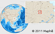 Shaded Relief Location Map of Yu Xian