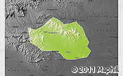 Physical Map of Yu Xian, darken, desaturated