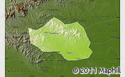 Physical Map of Yu Xian, darken