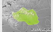 Physical Map of Yu Xian, desaturated
