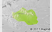 Physical Map of Yu Xian, lighten, desaturated