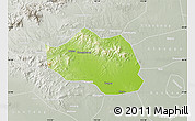 Physical Map of Yu Xian, lighten, semi-desaturated