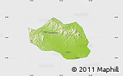 Physical Map of Yu Xian, single color outside