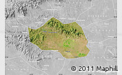 Satellite Map of Yu Xian, lighten, desaturated