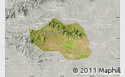 Satellite Map of Yu Xian, lighten, semi-desaturated