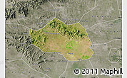 Satellite Map of Yu Xian, semi-desaturated