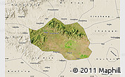 Satellite Map of Yu Xian, shaded relief outside