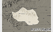 Shaded Relief Map of Yu Xian, darken