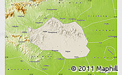 Shaded Relief Map of Yu Xian, physical outside