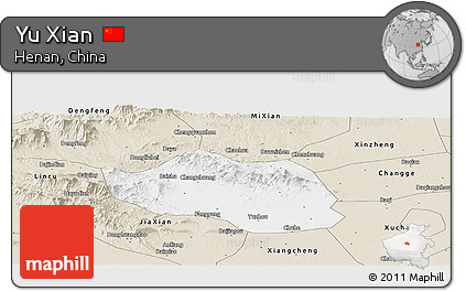 Classic Style Panoramic Map of Yu Xian