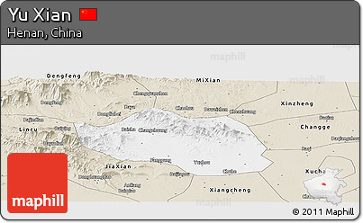 Classic Style Panoramic Map of Yu Xian
