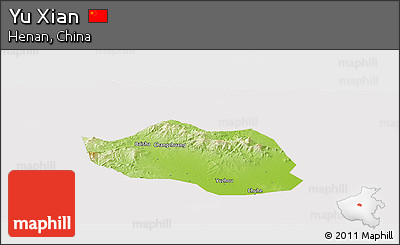 Physical Panoramic Map of Yu Xian, cropped outside