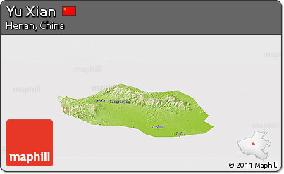 Physical Panoramic Map of Yu Xian, cropped outside