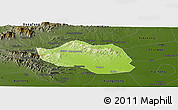 Physical Panoramic Map of Yu Xian, darken
