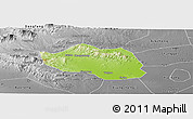 Physical Panoramic Map of Yu Xian, desaturated