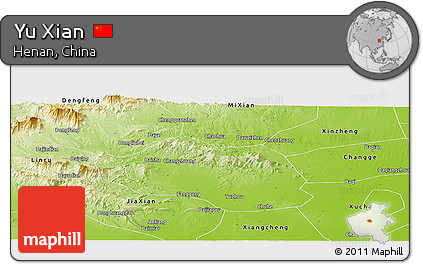 Physical Panoramic Map of Yu Xian