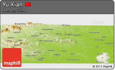 Physical Panoramic Map of Yu Xian