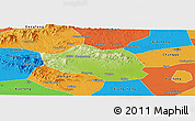Physical Panoramic Map of Yu Xian, political outside