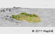 Satellite Panoramic Map of Yu Xian, lighten, desaturated