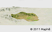 Satellite Panoramic Map of Yu Xian, lighten
