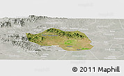 Satellite Panoramic Map of Yu Xian, lighten, semi-desaturated