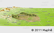 Satellite Panoramic Map of Yu Xian, physical outside