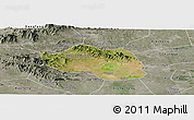 Satellite Panoramic Map of Yu Xian, semi-desaturated