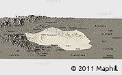 Shaded Relief Panoramic Map of Yu Xian, darken
