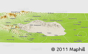 Shaded Relief Panoramic Map of Yu Xian, physical outside