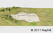 Shaded Relief Panoramic Map of Yu Xian, satellite outside