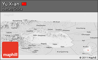 Silver Style Panoramic Map of Yu Xian