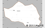 Gray Simple Map of Yu Xian, cropped outside