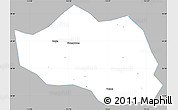 Gray Simple Map of Yu Xian, single color outside