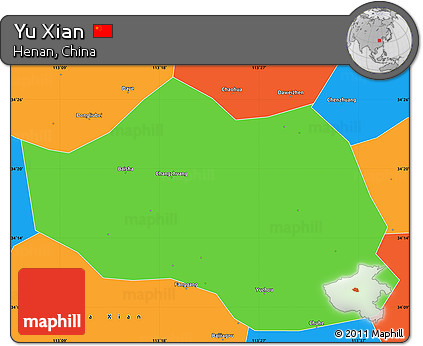 Political Simple Map of Yu Xian