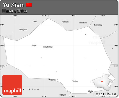 Silver Style Simple Map of Yu Xian