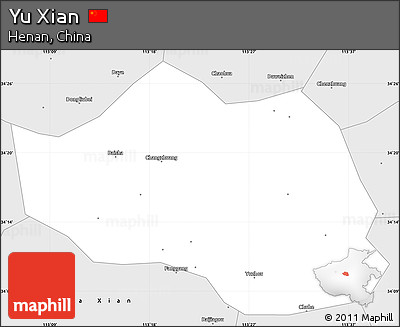 Silver Style Simple Map of Yu Xian