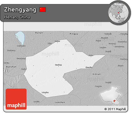 Gray 3D Map of Zhengyang