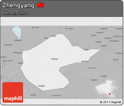 Gray 3D Map of Zhengyang
